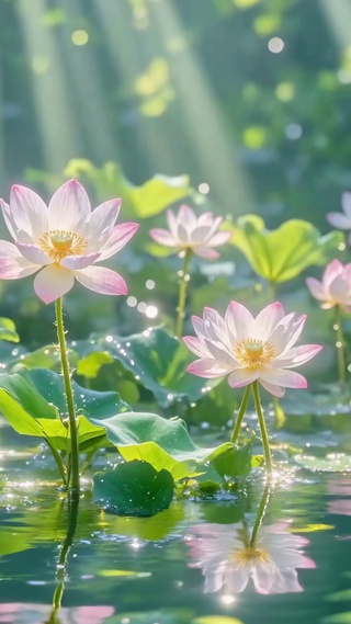 一池清荷，半池晨光