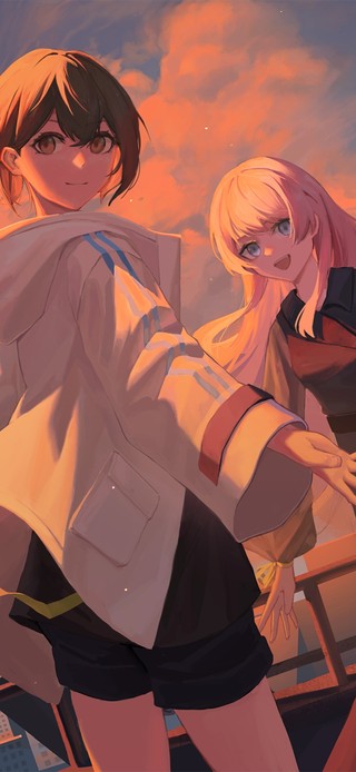 唯美天台少女