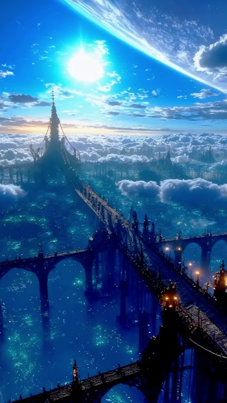 云端科幻都市梦幻奇景