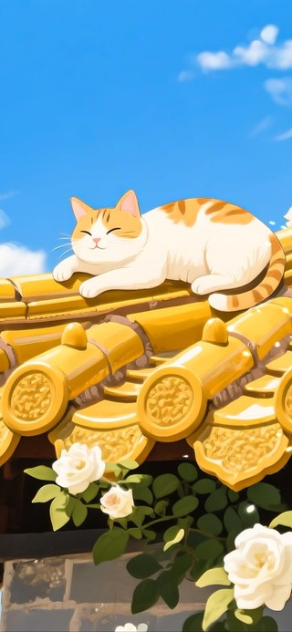 屋顶上的小猫