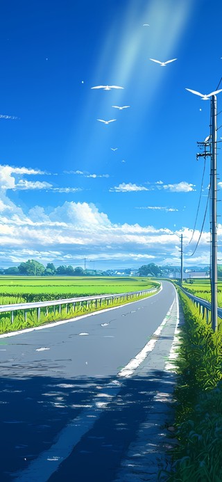 乡间公路蓝天