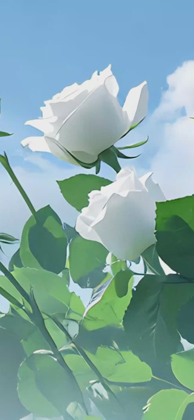 云海中的白玫瑰