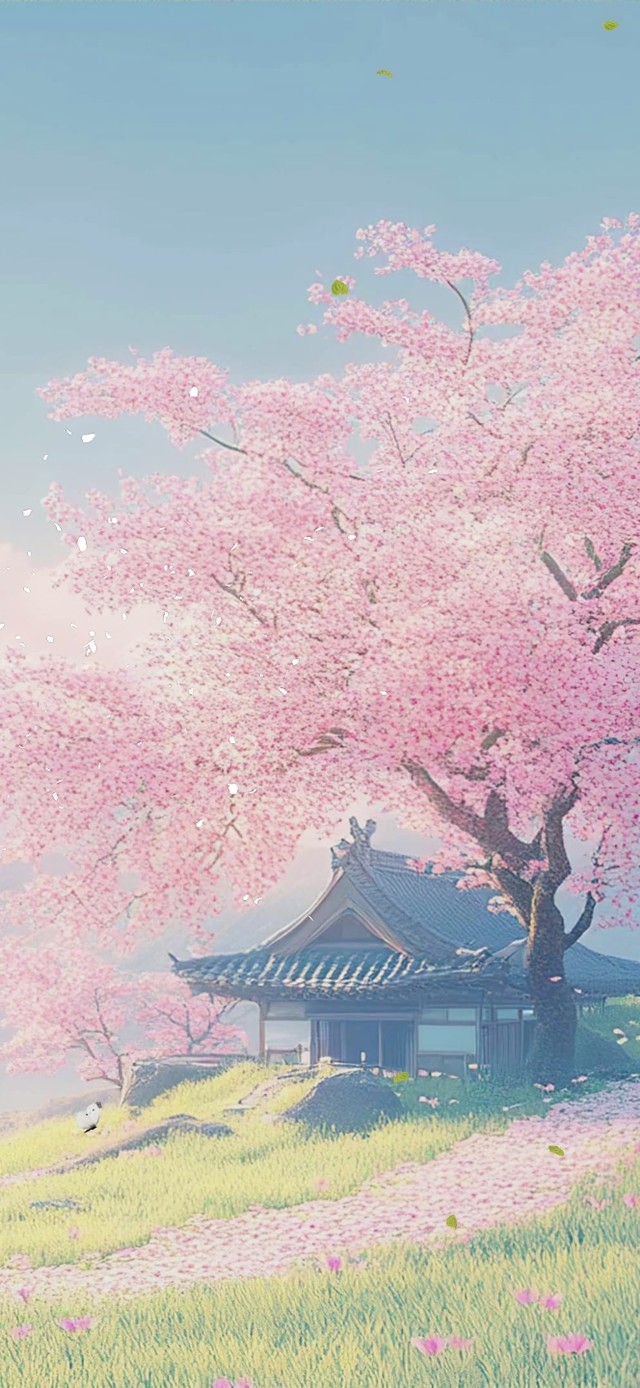 古风樱花树木