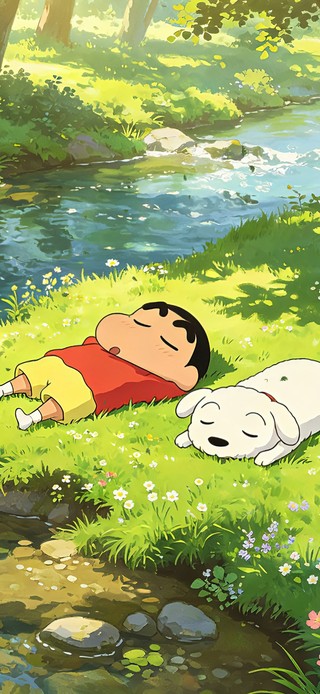 小河边睡觉小新