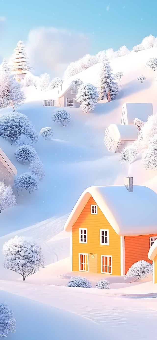 唯美的雪景小镇