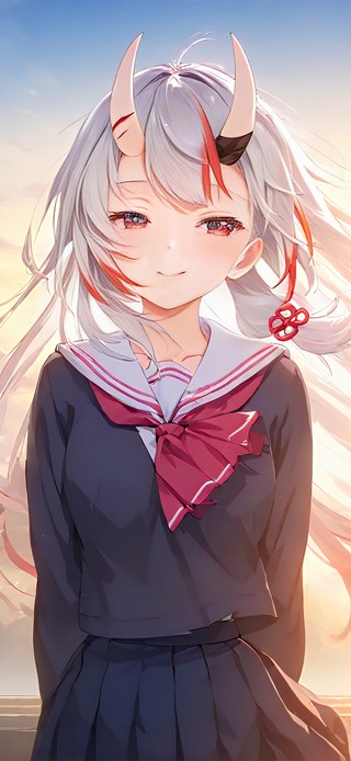 唯美白发教室女孩