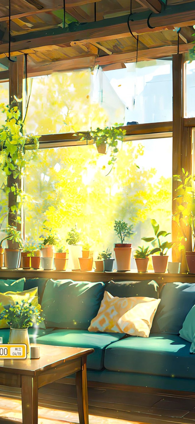 唯美治愈夏日阳光植物房间