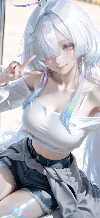 甜酷白毛少女莫宁