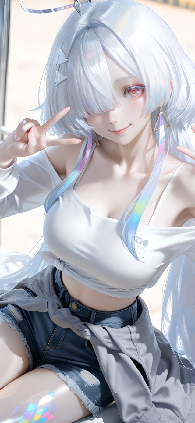 甜酷白毛少女莫宁