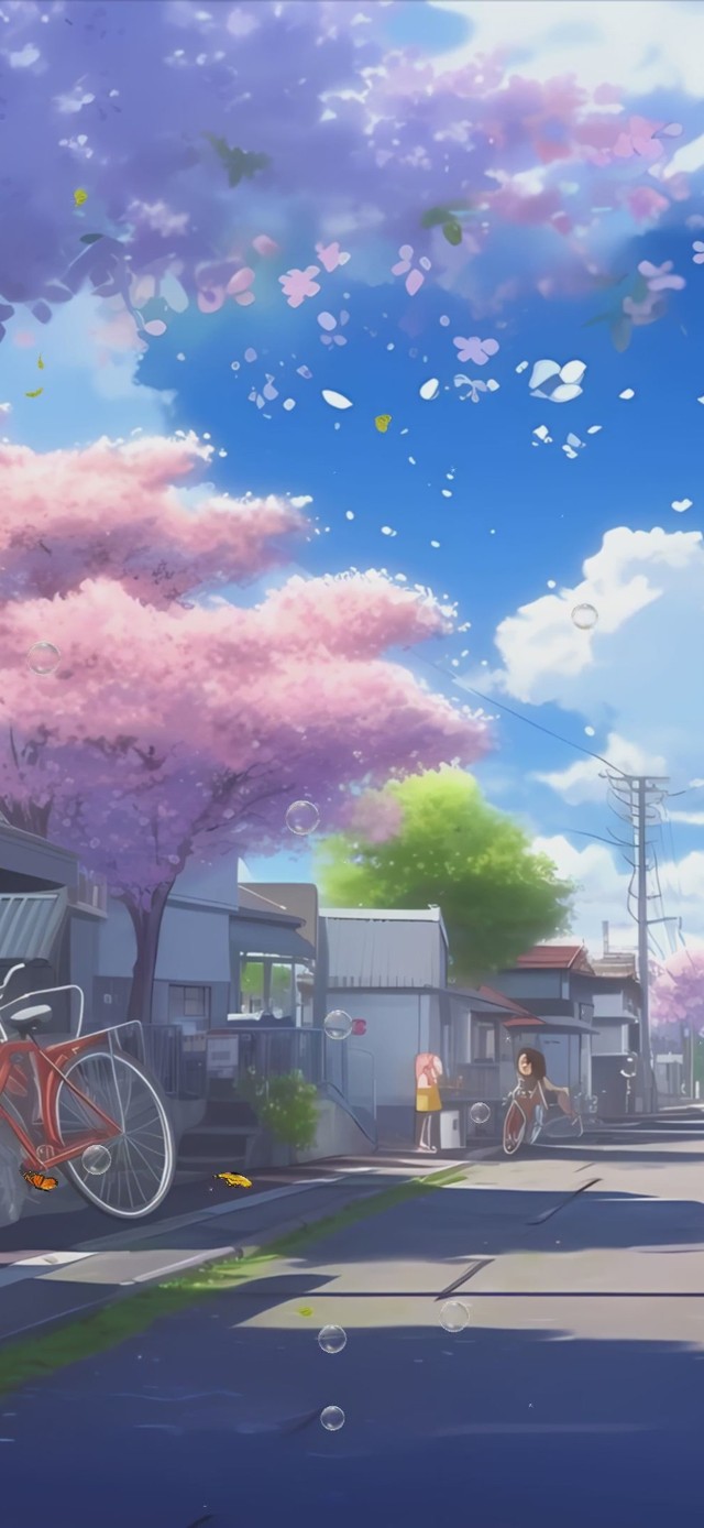 樱花海边