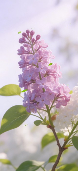 春日紫色丁香花