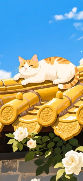 治愈屋顶上的小猫