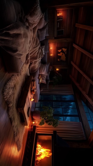 舒适窗外大雨夜