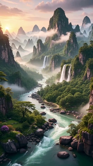 峡谷小溪