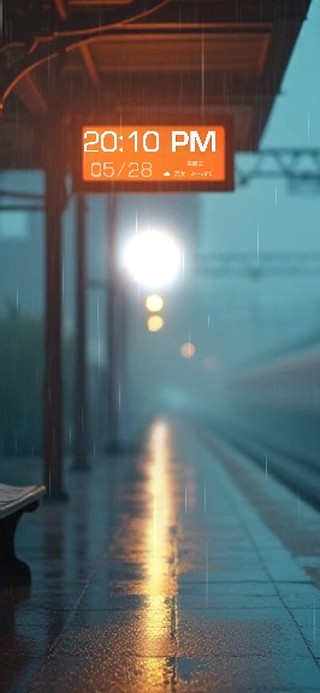 下雨氛围感车站