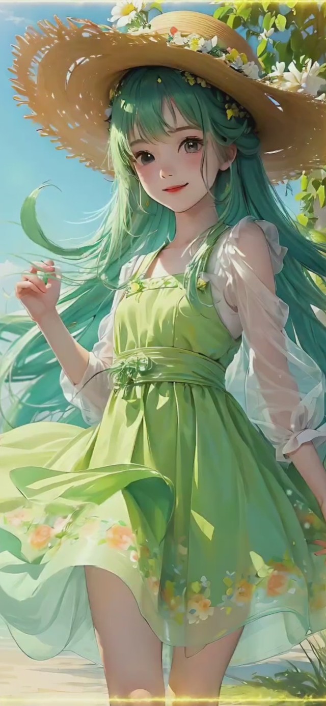 可爱草帽少女