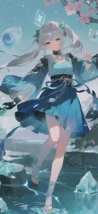 二次元氛围感动态美女