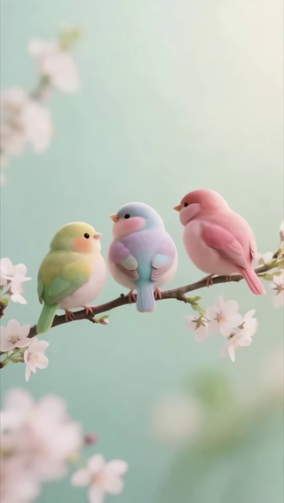 三只小胖鸟
