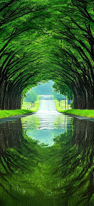 4K静谧绿荫积水小径