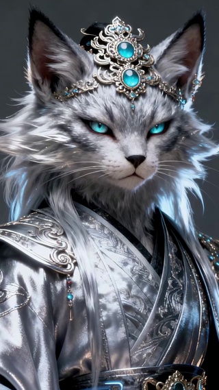 3D古风炫酷银狐