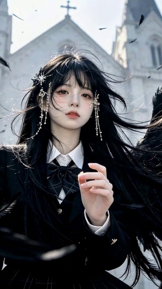 暗黑黑翼天使美少女
