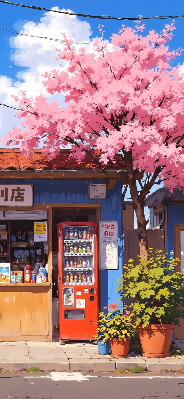 便利店前的樱花