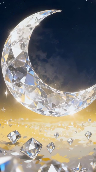 璀璨钻石月牙星空