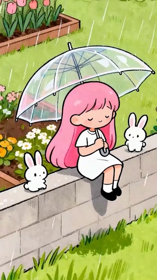雨天可爱小清新