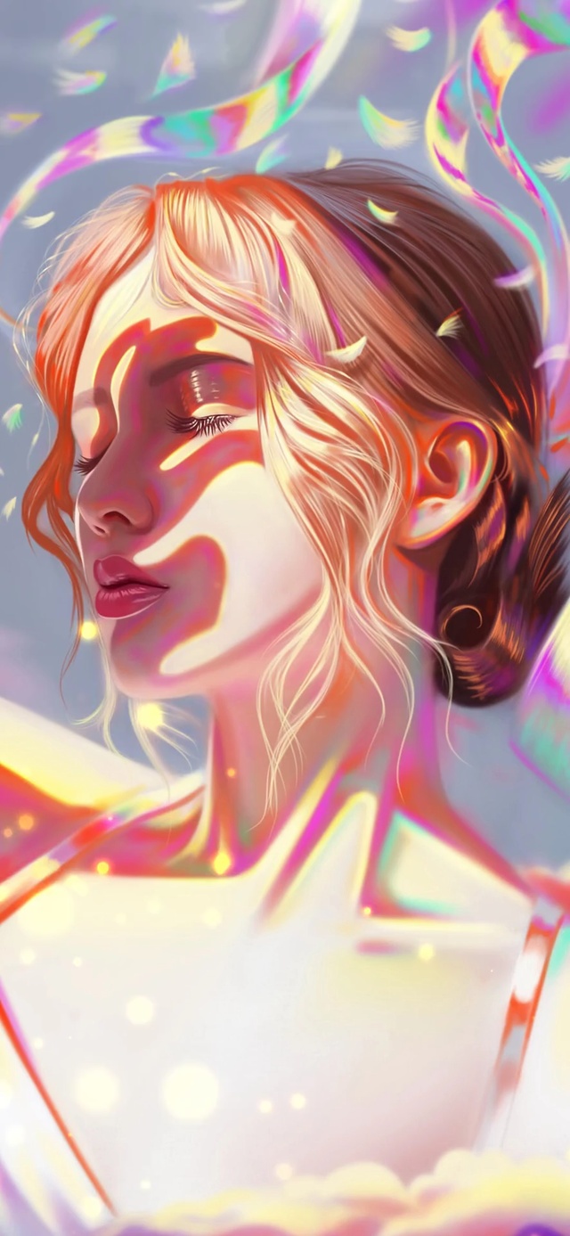 夕阳下的美女