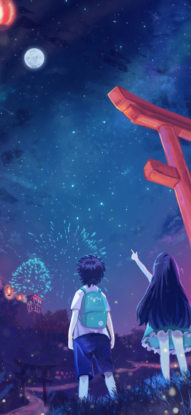 两小无猜--一起看烟花流星