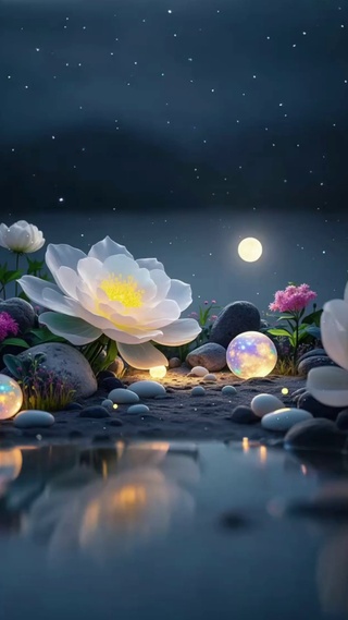 月夜花影