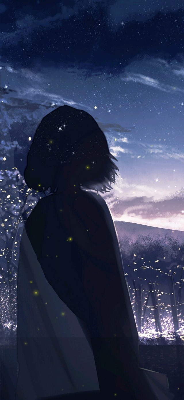 4K仰望星空的少女