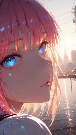 唯美粉发少女