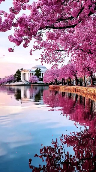 水边樱花