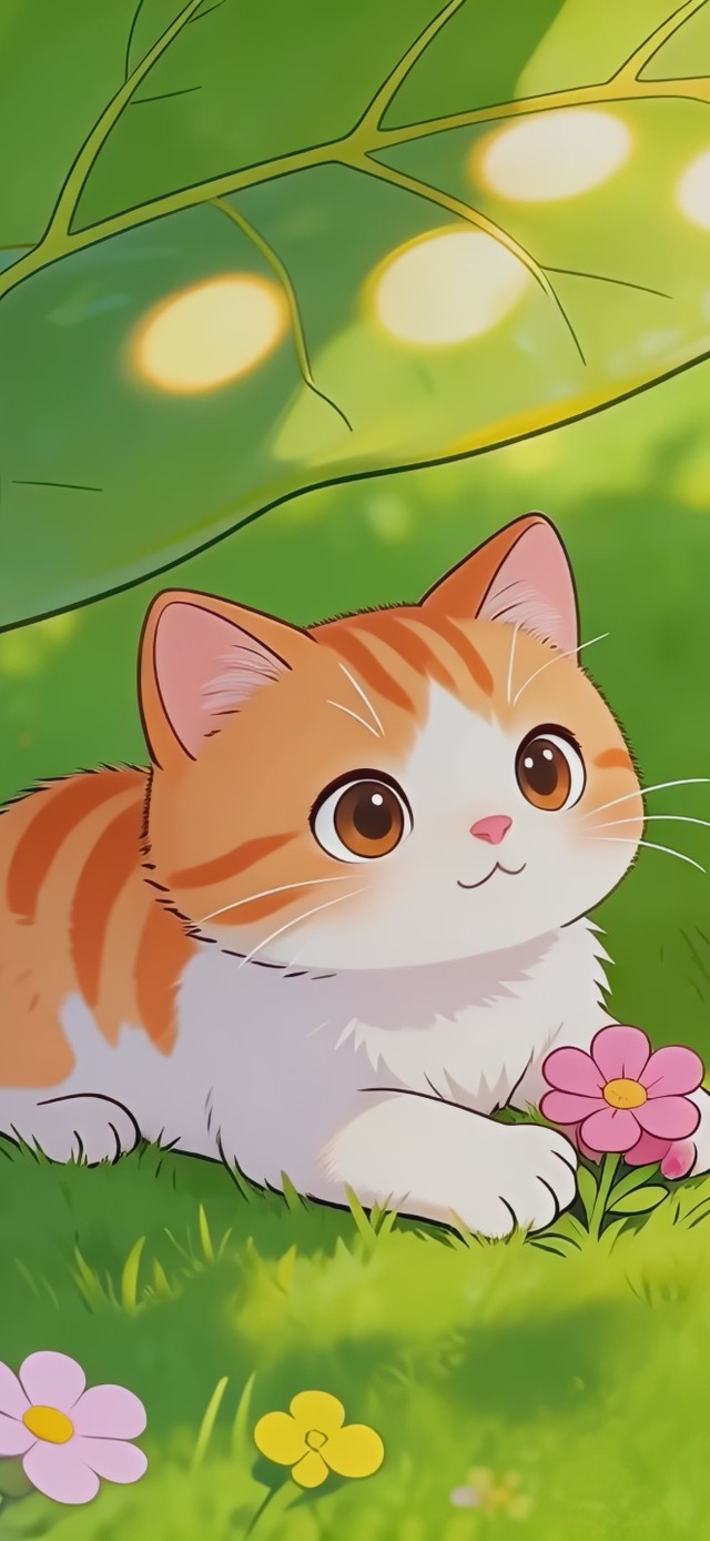 可爱调皮草地猫咪