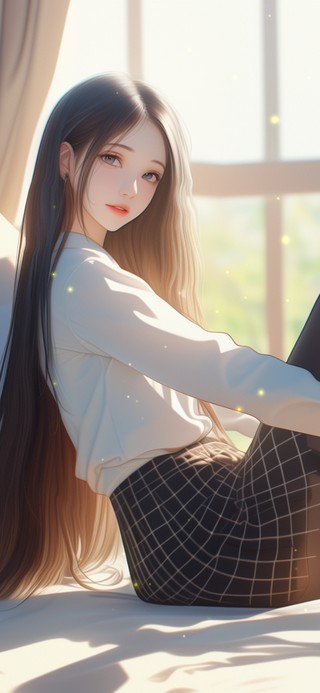 她像被月光轻轻抱住