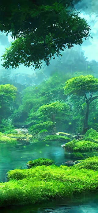 4k 治愈护眼雨天绿林