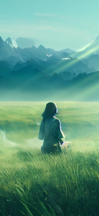 护眼 绿色的田野