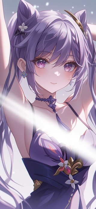 雪墨壁纸丨刻晴丨伸个懒腰丨