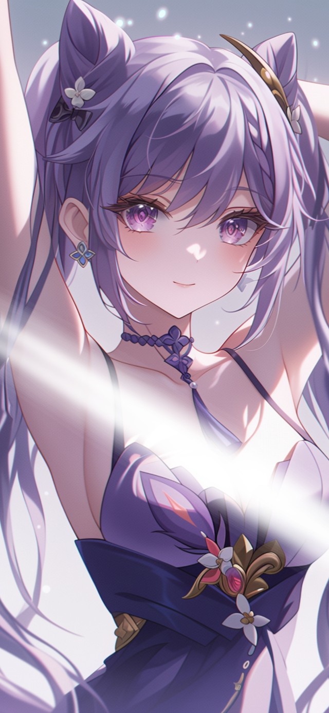 雪墨壁纸丨刻晴丨伸个懒腰丨