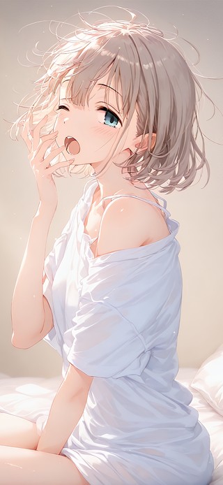 唯美睡醒女孩