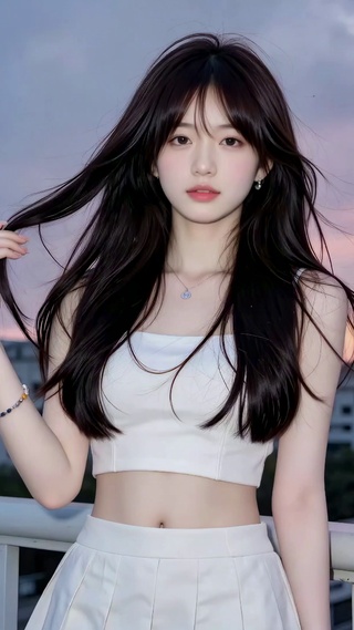 暮色天台清纯美女