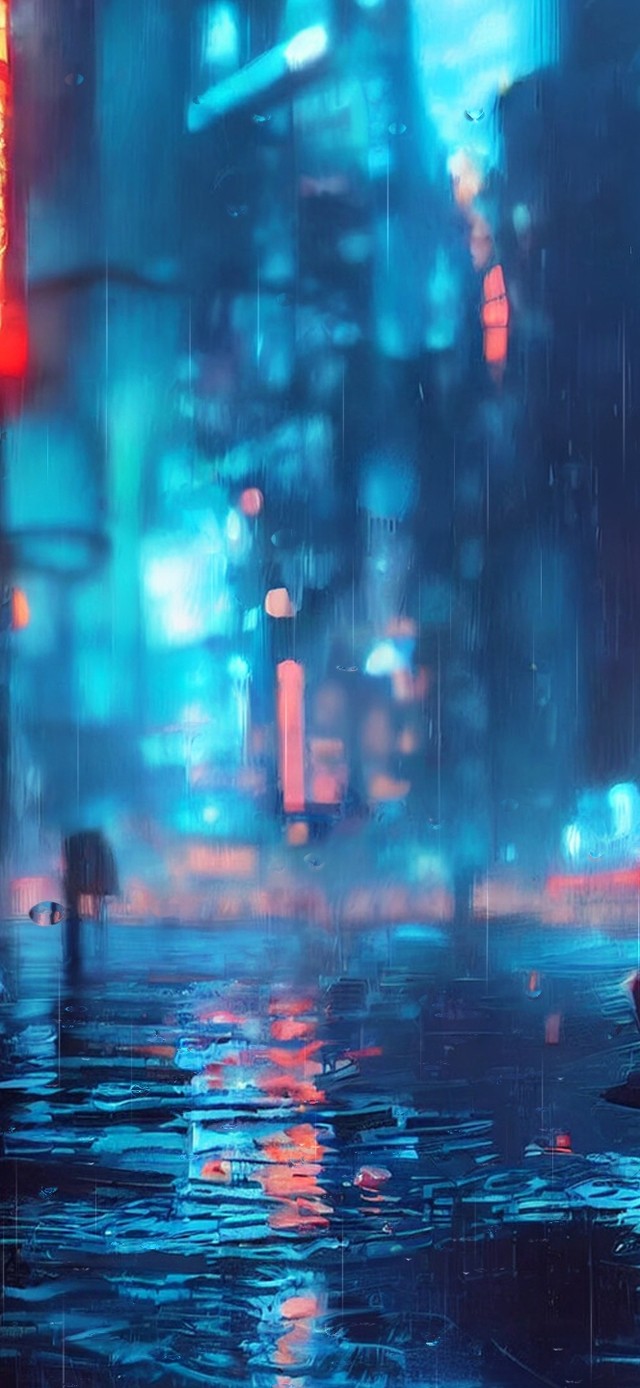 4k 赛博朋克雨天城市赛车