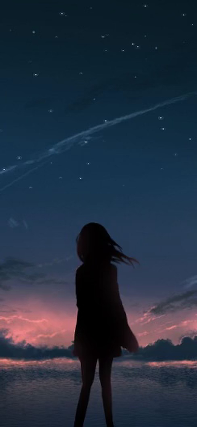 仰望星空的少女