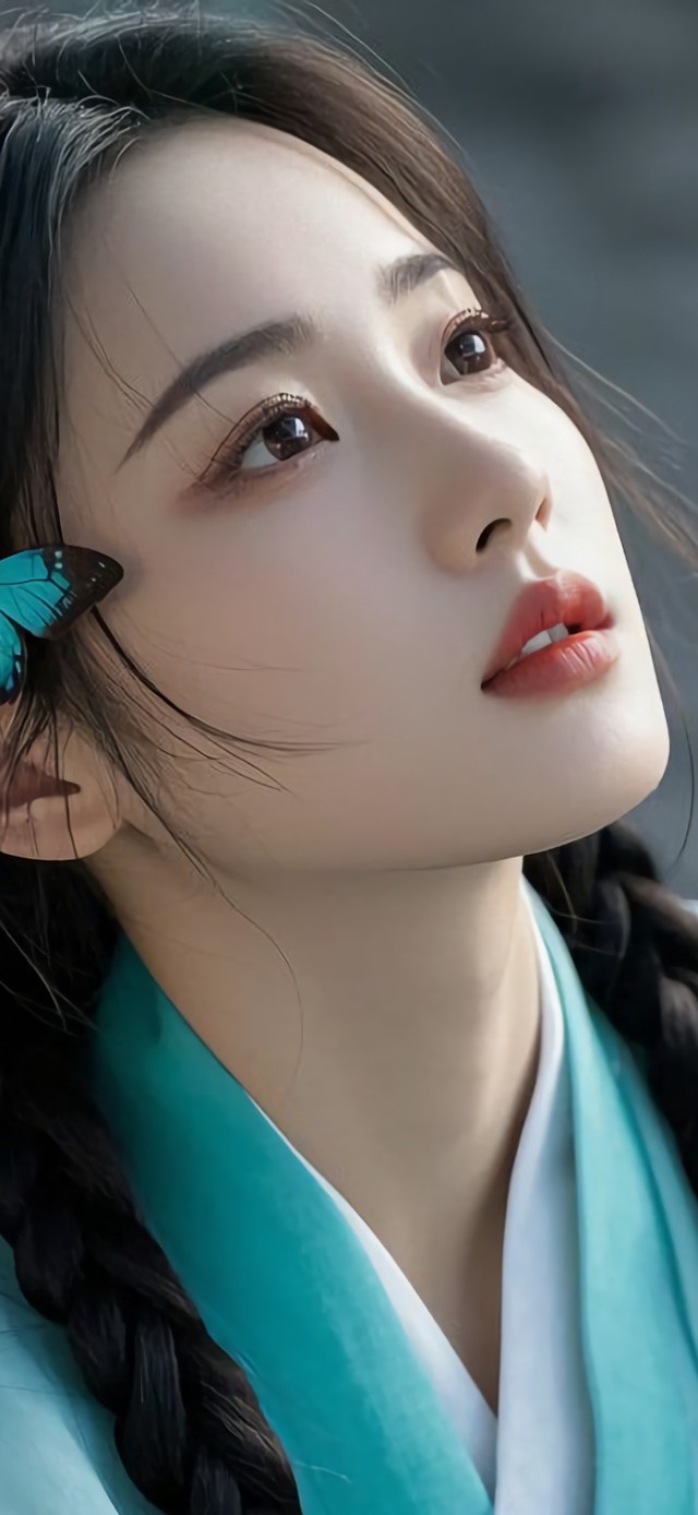 花漾壁纸|古风蓝衣少女