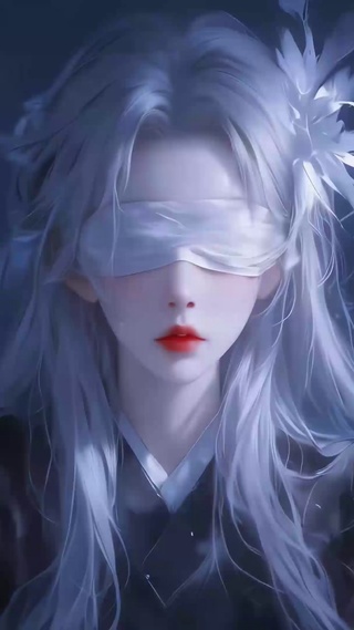 唯美银发蒙眼美女