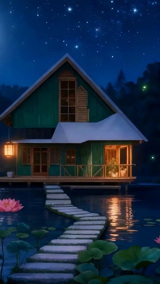 夜景花草树木带鱼屏