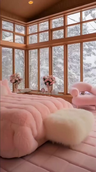 冬季粉色房间