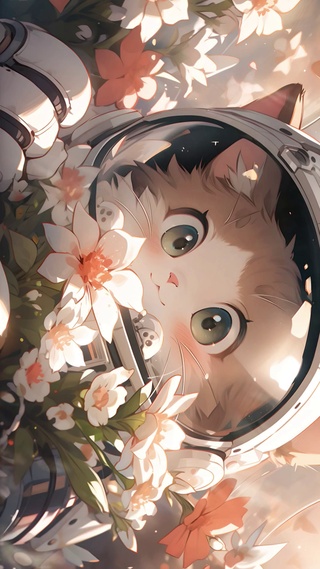 猫咪鲜花宇航员