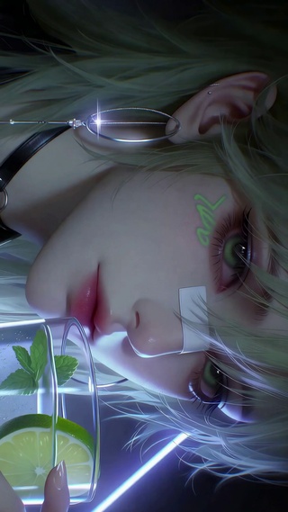 青柠薄荷酷飒二次元美少女